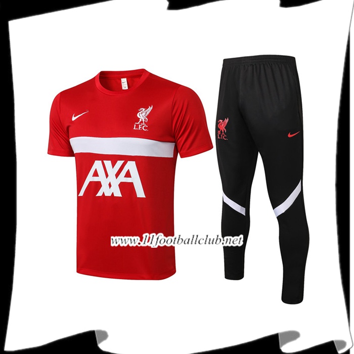 Le Nouveau Ensemble Training T-Shirts FC Liverpool + Pantalon Rouge/Blanc 2021/2022