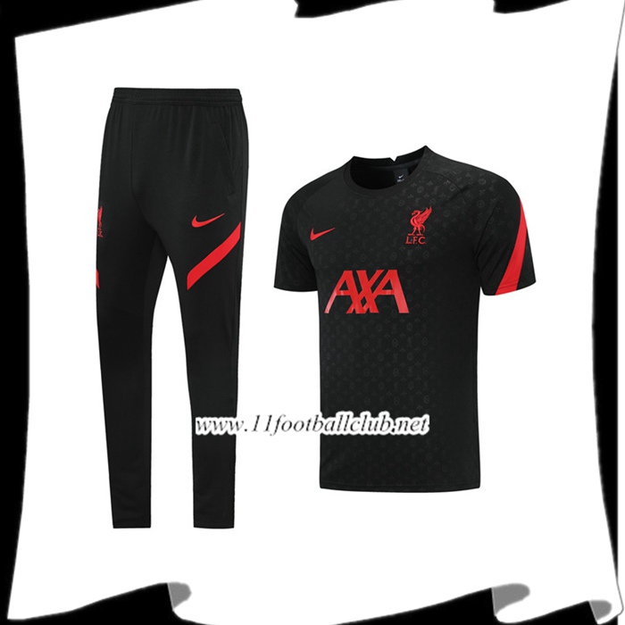 Le Nouveau Ensemble Training T-Shirts FC Liverpool + Pantalon Noir 2021/2022