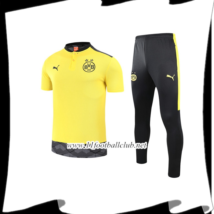 Le Nouveaux Ensemble Training T-Shirts Dortmund BVB + Pantalon Jaune 2021/2022