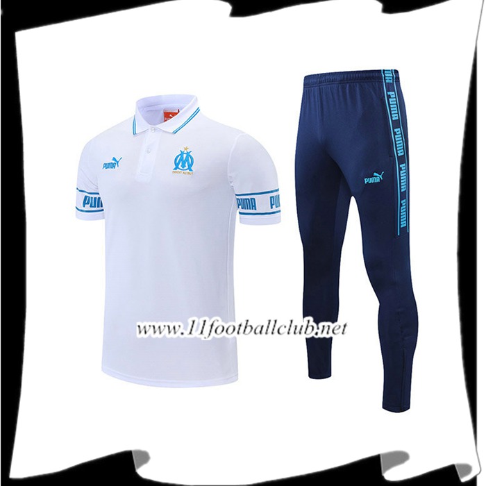 Le Nouveau Ensemble Polo Marseille OM + Pantalon Bleu/Blanc 2021/2022