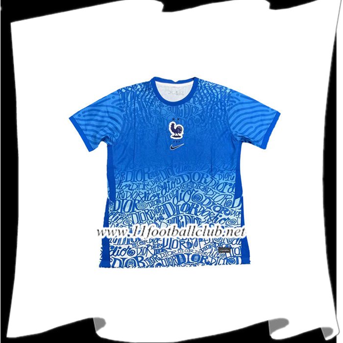 Nouveau Training T-Shirts France Bleu 2021/2022
