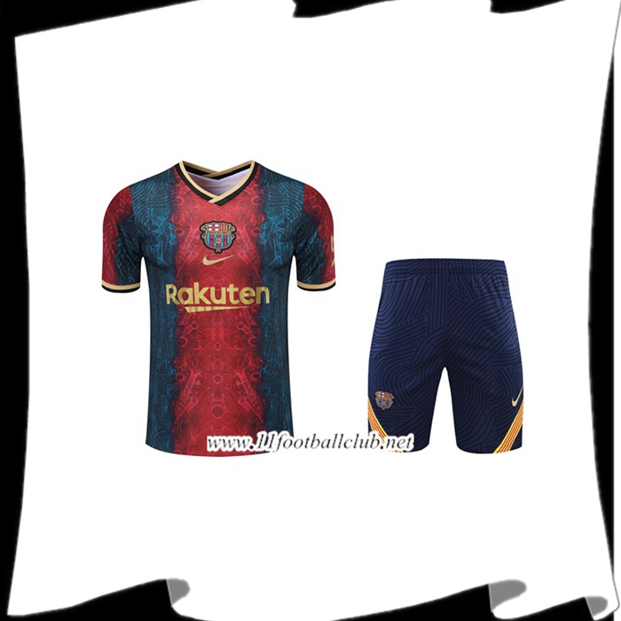 Le Nouveau Ensemble Training T-Shirts FC Barcelone + Short Rouge 2021/2022