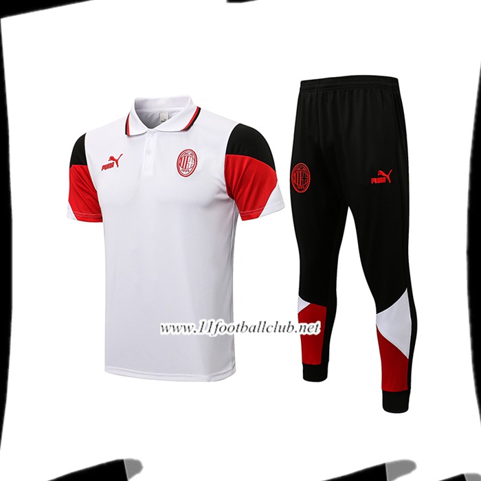 Ensemble Polo Milan AC + Pantalon Rouge/Blanc 2021/2022
