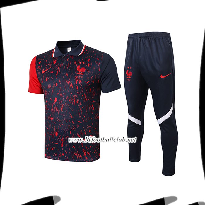 Ensemble Polo France + Pantalon Noir/Rouge 2021/2022