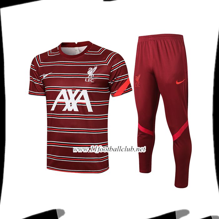 Ensemble Training T-Shirts FC Liverpool + Pantalon Rouge 2021/2022