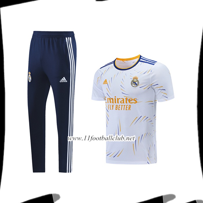 Ensemble Training T-Shirts Real Madrid + Pantalon Blanc 2021/2022