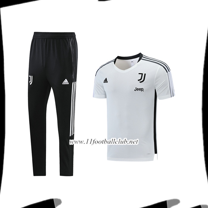 Ensemble Training T-Shirts Juventus + Pantalon Blanc 2021/2022