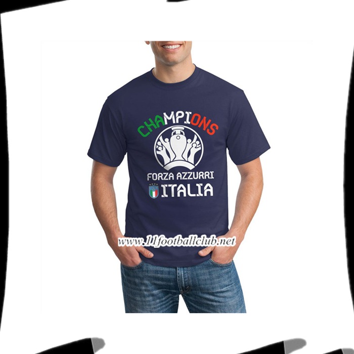 T-Shirts Italie UEFA Euro 2020 Champions Bleu Marin - GXHTS12