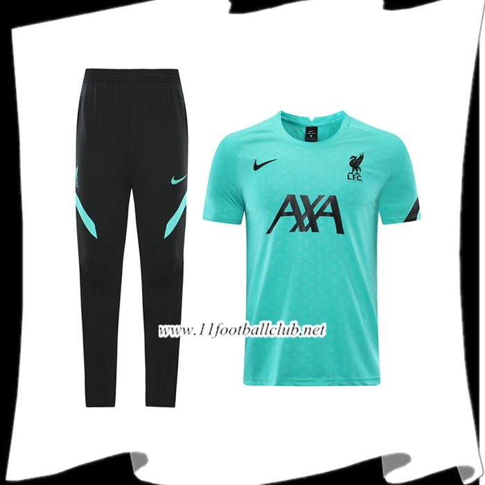 Ensemble Training T-Shirts FC Liverpool + Pantalon Vert 2021/2022