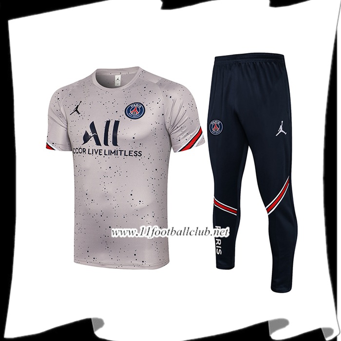 Ensemble Training T-Shirts Jordan PSG + Pantalon Gris 2021/2022