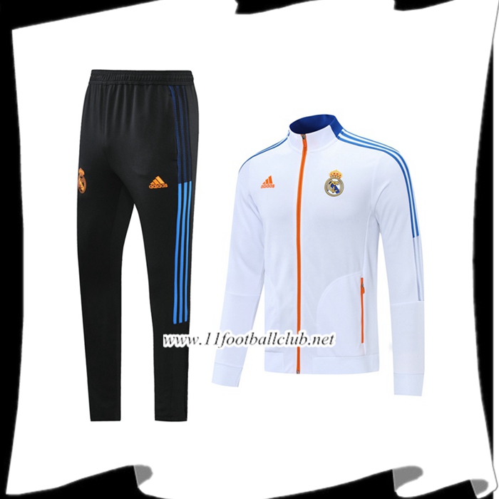 Ensemble Survetement de Foot - Veste Real Madrid Enfant Blanc 2021/2022