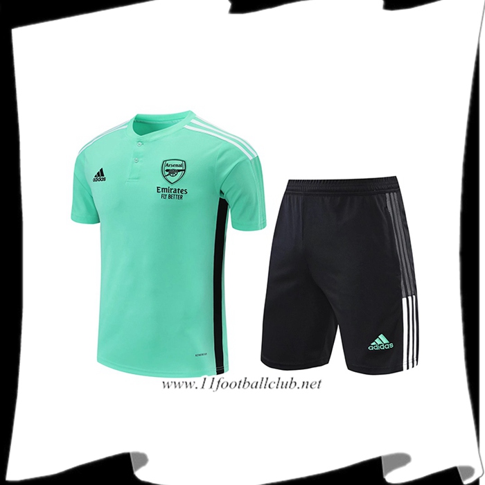 Le Nouveau Ensemble Training T-Shirts FC Arsenal + Short Vert 2021/2022
