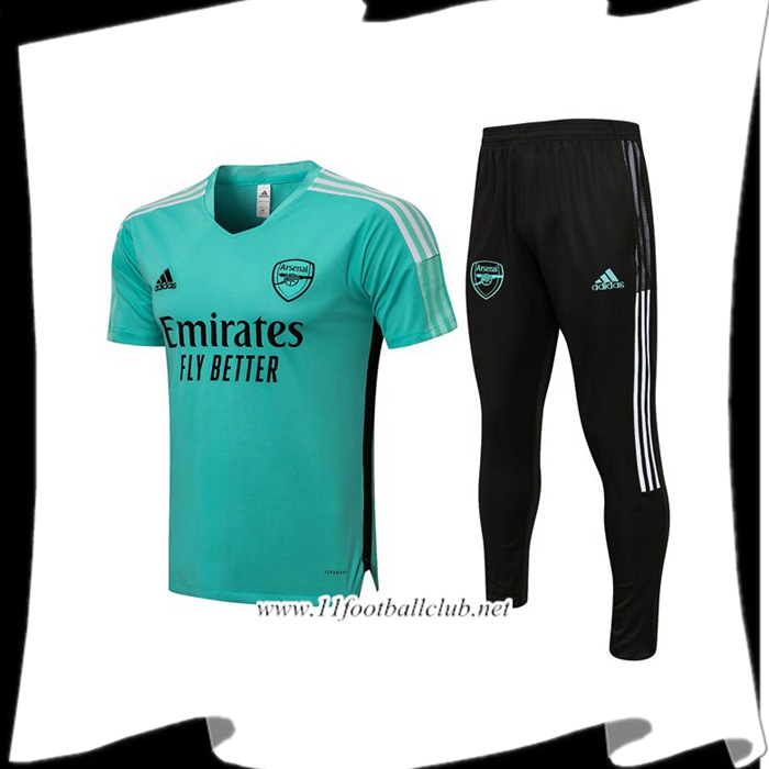 Le Nouveau Ensemble Training T-Shirts FC Arsenal + Pantalon Vert 2021/2022