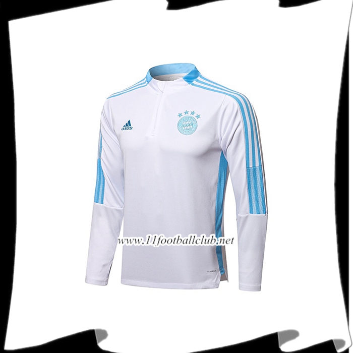 Le Nouveau Sweatshirt Training Bayern Munich Blanc/Bleu 2021/2022