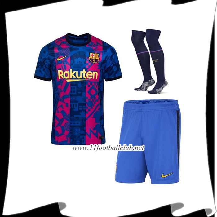 Le Nouveau Ensemble Maillot Foot FC Barcelone Third (Short + Chaussettes) 2021/2022