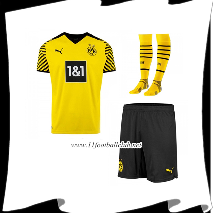 Le Nouveau Ensemble Maillot Foot Dortmund BVB Domicile (Short + Chaussettes) 2021/2022