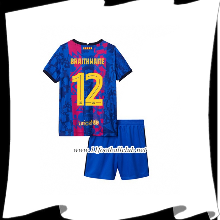 Maillot de Foot FC Barcelone (Martin Brathwaite 12) Enfant Third 2021/2022