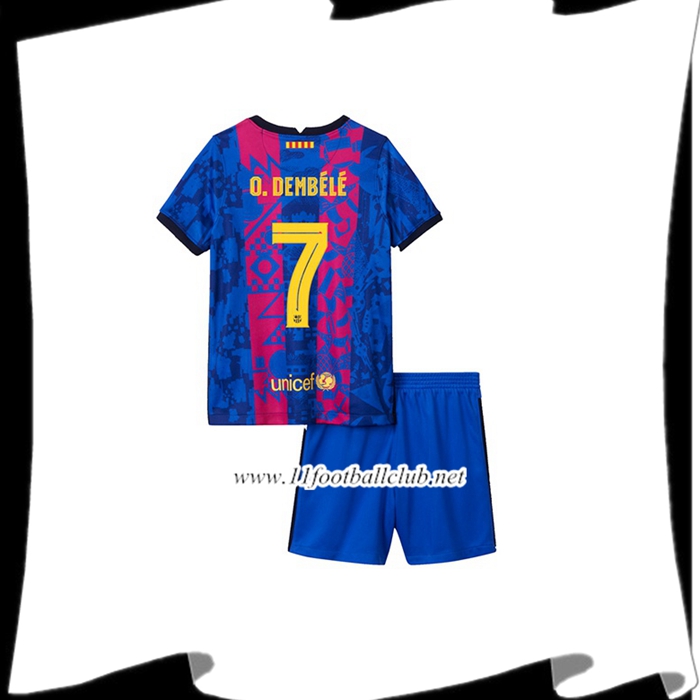 Maillot de Foot FC Barcelone (Ousmane Dembele 7) Enfant Third 2021/2022