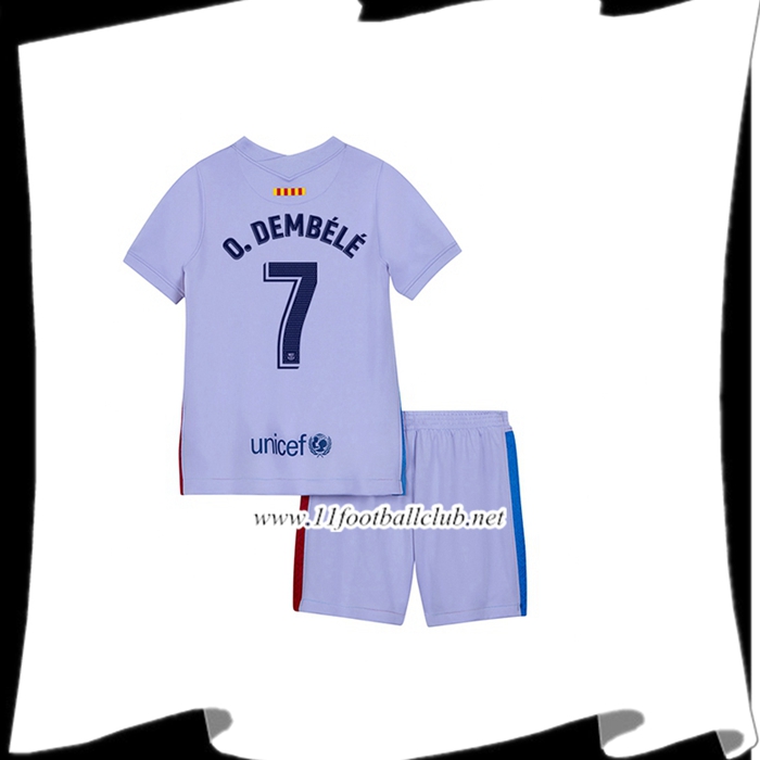 Maillot de Foot FC Barcelone (Martin Brathwaite 12) Enfant Exterieur 2021/2022