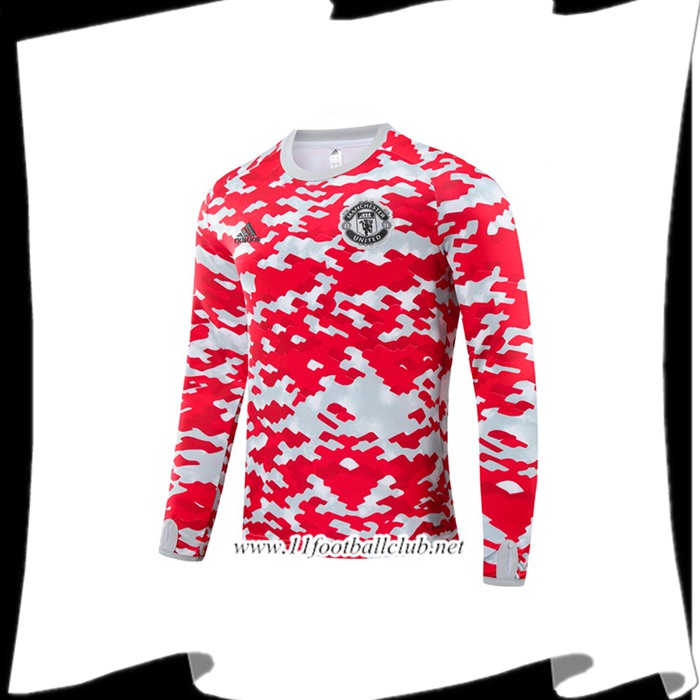 Le Nouveau Sweatshirt Training Manchester United Rouge/Blanc 2021/2022