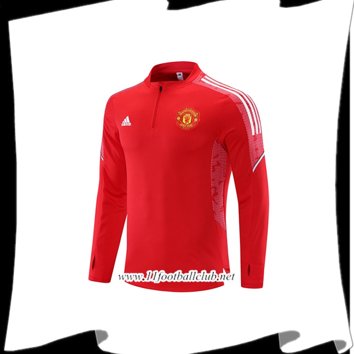 Le Nouveaux Sweatshirt Training Manchester United Blanc/Rouge 2021/2022