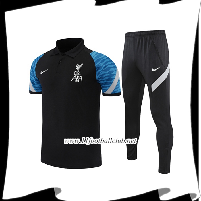 Le Nouveaux Ensemble Polo Liverpool + Pantalon Noir/Bleu 2021/2022
