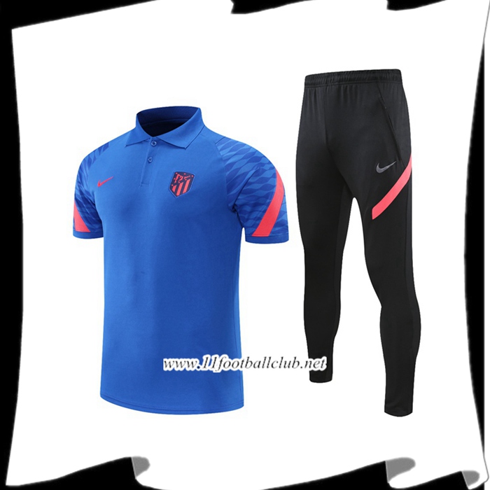 Ensemble Polo Atletico Madrid + Pantalon Bleu/Rouge 2021/2022