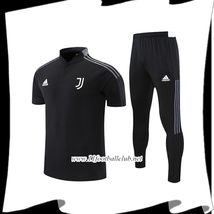 Ensemble Polo Juventus + Pantalon Noir/Gris 2021/2022