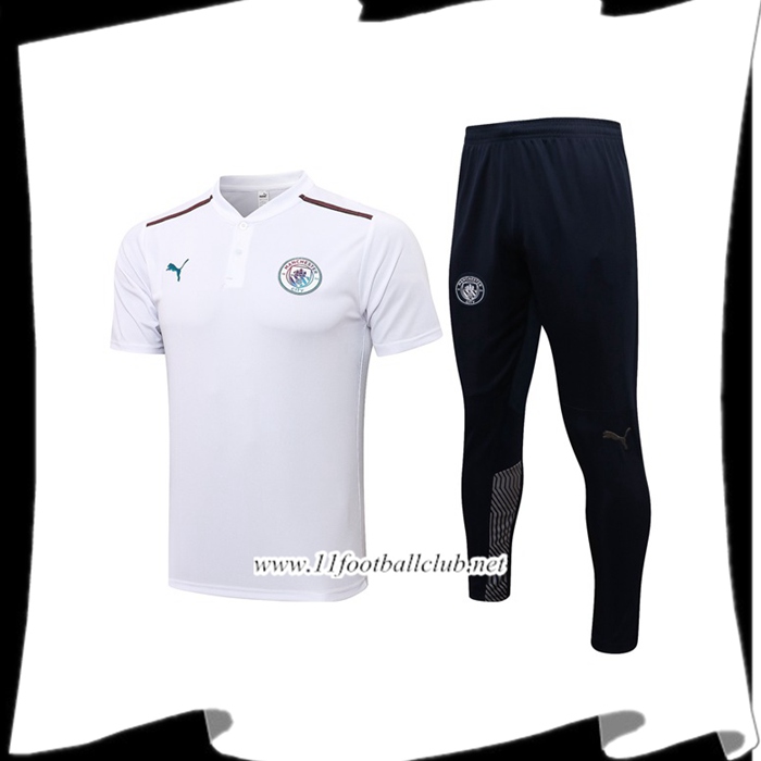 Ensemble Polo Manchester City + Pantalon Blanc 2021/2022