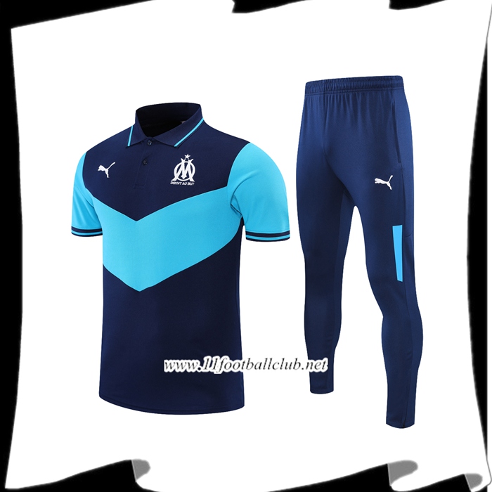 Ensemble Polo Marseille OM + Pantalon Bleu Marin/Bleu 2021/2022