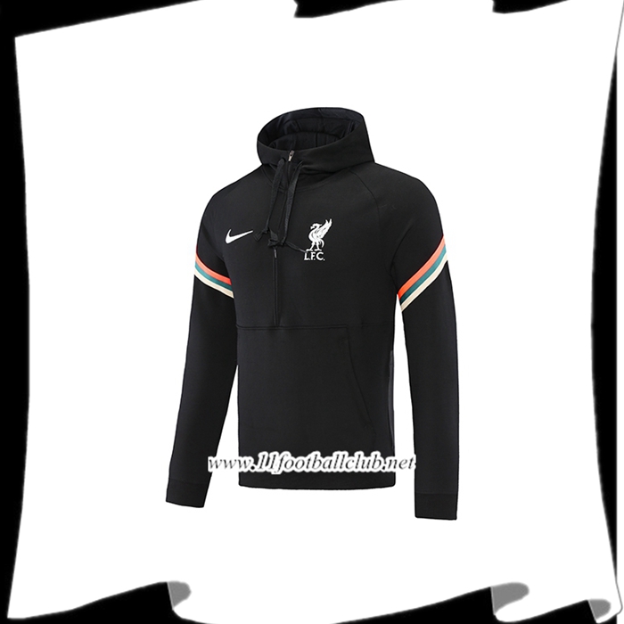 Sweatshirt Training Capuche FC Liverpool Blanc/Noir 2021/2022