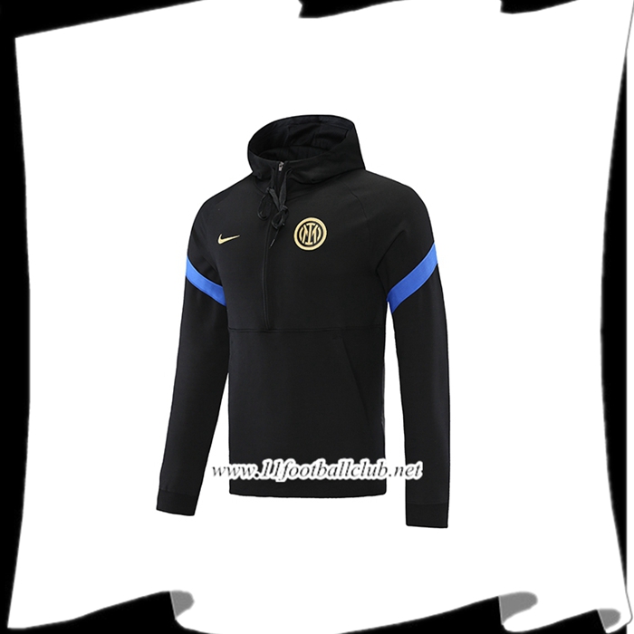 Sweatshirt Training Capuche Inter Milan Noir/Bleu 2021/2022