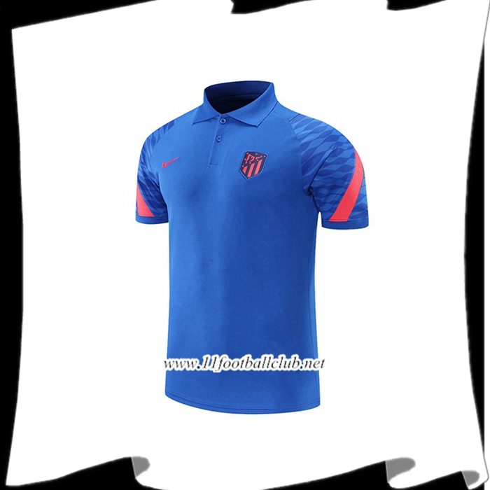 Polo Foot Atletico Madrid Bleu/Rouge 2021/2022