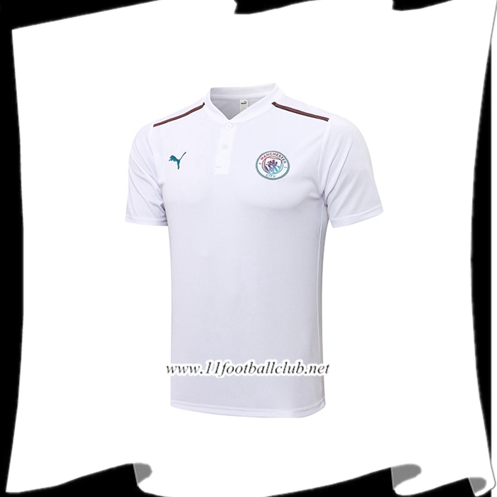 Polo Foot Manchester City Blanc 2021/2022