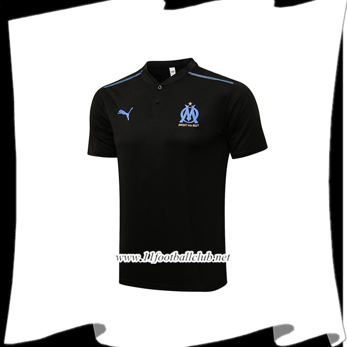 Polo Foot Marseille OM Noir/Bleu 2021/2022 -01