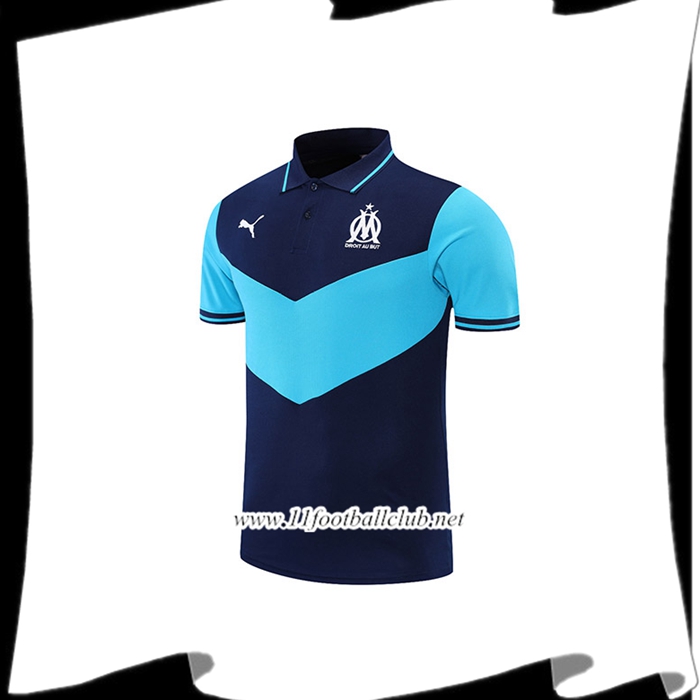 Polo Foot Marseille OM Bleu Marin/Bleu 2021/2022