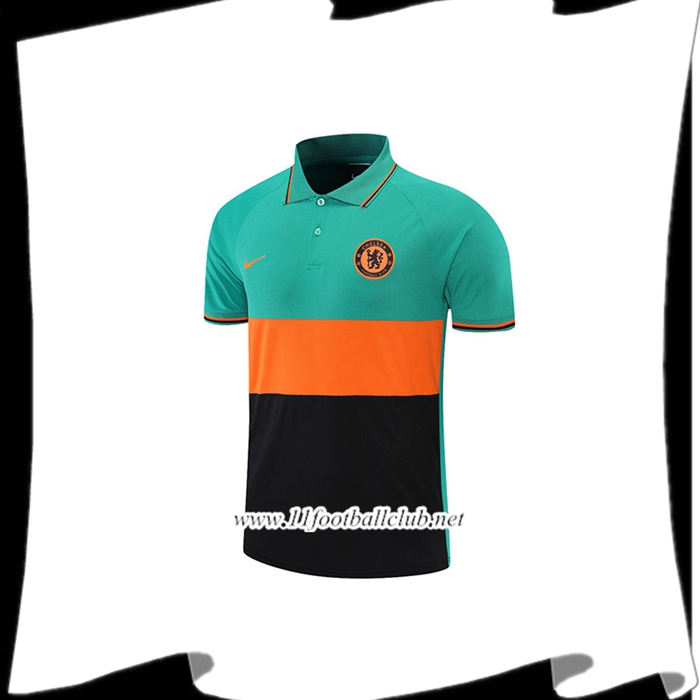 Polo Foot FC Chelsea Noir/Vert/Orange 2021/2022