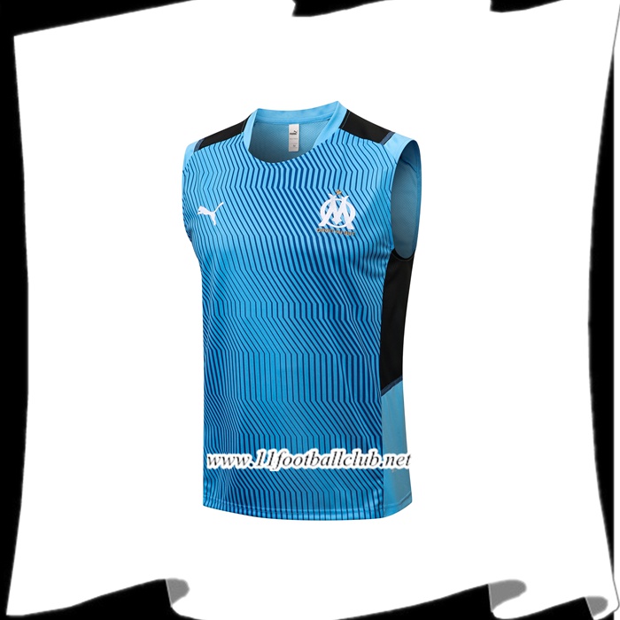 Training T-Shirts Debardeur Marseille OM Noir/Bleu 2021/2022