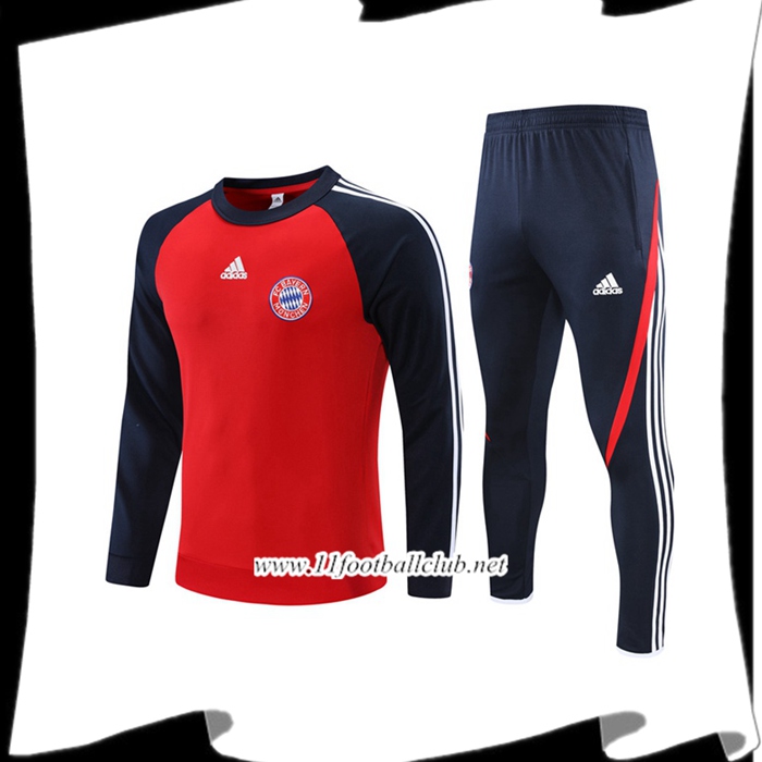 Ensemble Survetement de Foot Bayern Munich Enfant Rouge/Noir 2021/2022