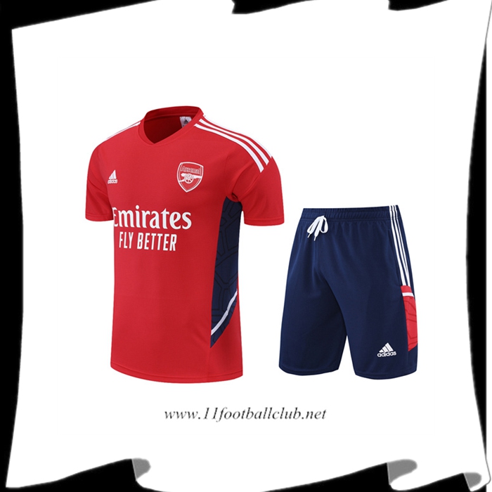 Le Nouveaux Ensemble Training T-Shirts Arsenal + Shorts Rouge 2022/2023