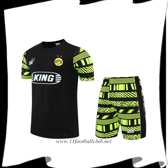 Le Nouveau Ensemble Training T-Shirts Dortmund BVB + Shorts Noir 2022/2023