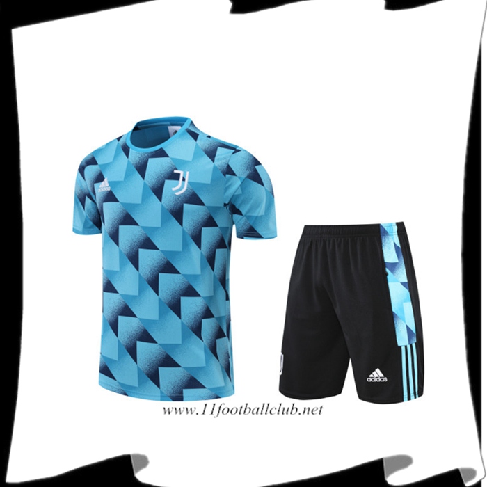 Le Nouveau Ensemble Training T-Shirts Juventus + Shorts Bleu 2022/2023