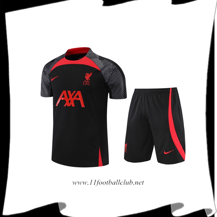 Le Nouveaux Ensemble Training T-Shirts FC Liverpool + Shorts Noir 2022/2023