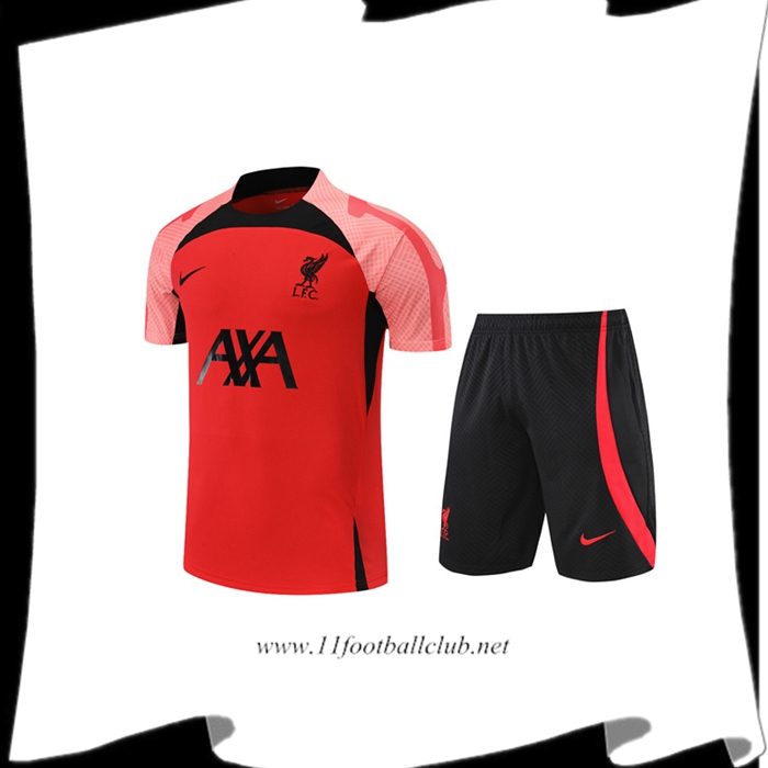 Le Nouveau Ensemble Training T-Shirts FC Liverpool + Shorts Rouge 2022/2023