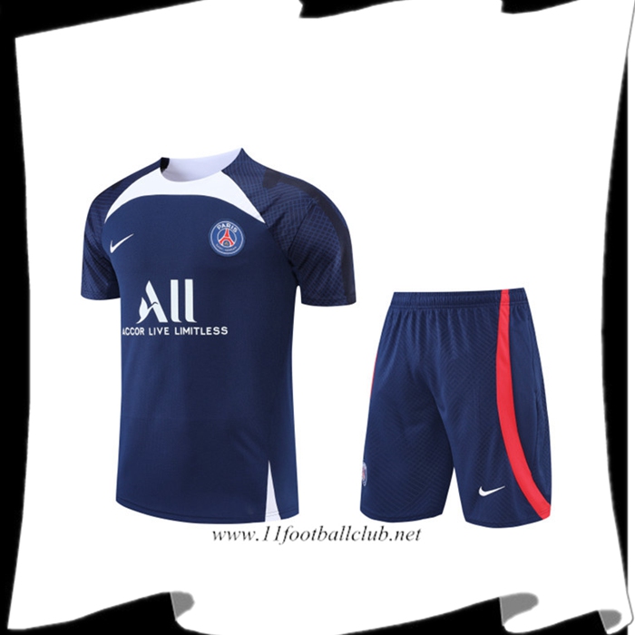 Le Nouveaux Ensemble Training T-Shirts PSG + Shorts Bleu Marin 2022/2023