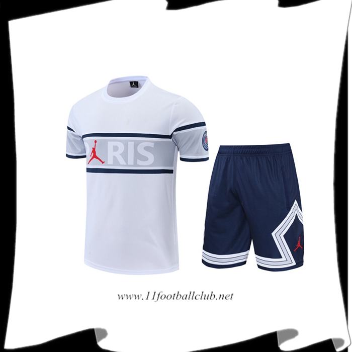 Le Nouveaux Ensemble Training T-Shirts Jordan PSG + Shorts Noir/Blanc 2022/2023