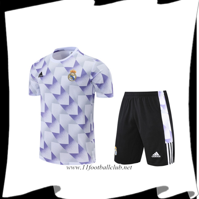 Le Nouveau Ensemble Training T-Shirts Real Madrid + Shorts Gris 2022/2023