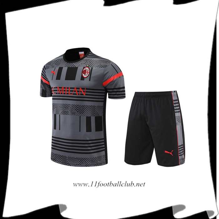 Le Nouveau Ensemble Training T-Shirts Milan AC + Shorts Gris 2022/2023
