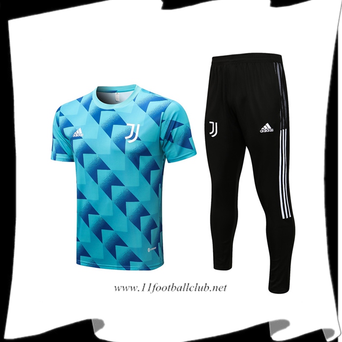 Le Nouveau Ensemble Training T-Shirts Juventus + Pantalon Bleu 2022/2023
