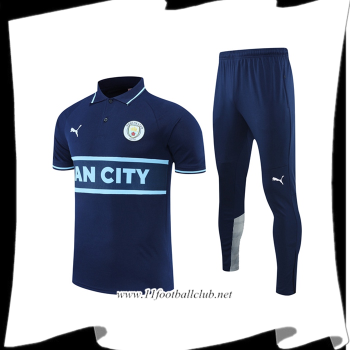 Le Nouveau Ensemble Polo Foot Manchester City Bleu Marine 2022/2023